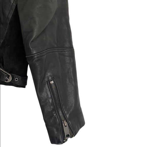 Levi’s Lamb Leather Black Moto Jacket Size S - Picture 11 of 14